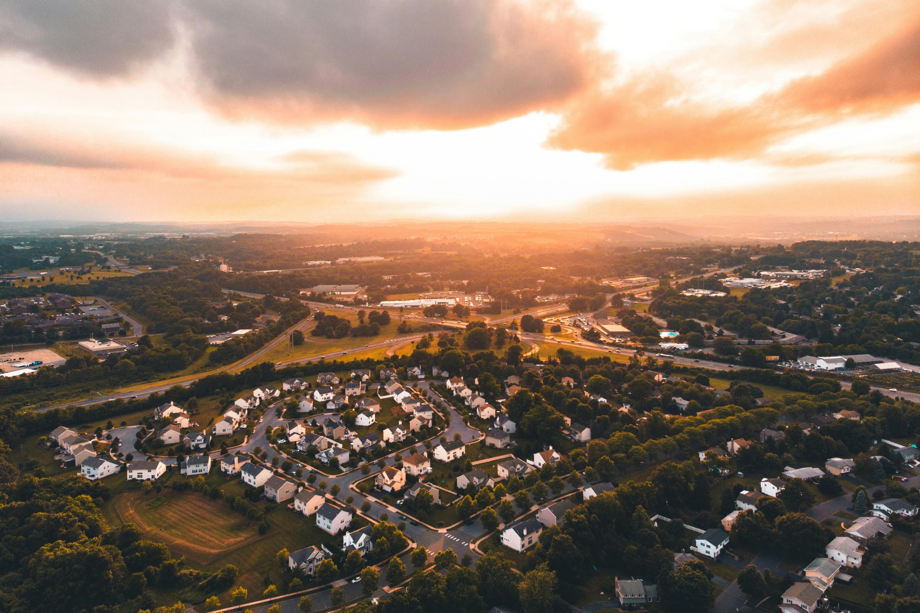 Lehigh Valley sunset over Allentown